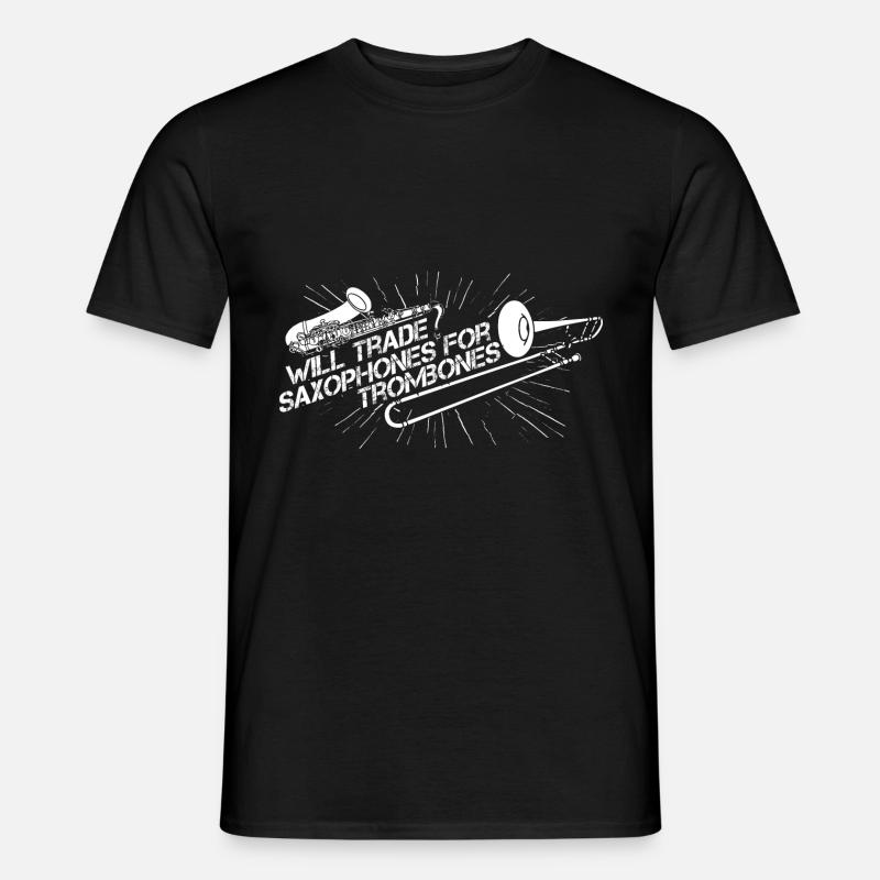 Posaune - Männer T-Shirt - Schwarz