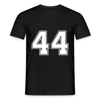 44 Zahl Trikot - Männer T-Shirt - Schwarz - Vorne - AI Model Male 178 light (178cm)