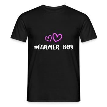 Fermier Garçon Coeur Amour - T-shirt homme - noir - Devant - AI Model Male 178 light (178cm)