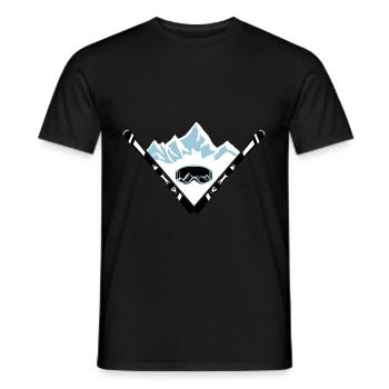 Ski, Berge und Skibrille - Männer T-Shirt - Schwarz - Vorne - AI Model Male 178 light (178cm)