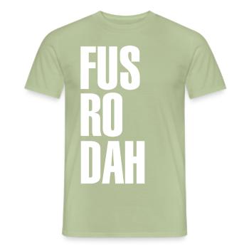 "FUS RO DAH" T-Shirt Design - Men's T-Shirt - sage - Front - AI Model Male 178 light (178cm)