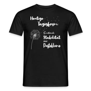Heutige Tagesform Emotionale Pusteblume Löwenzahn - Männer T-Shirt - Schwarz - Vorne - AI Model Male 178 light (178cm)