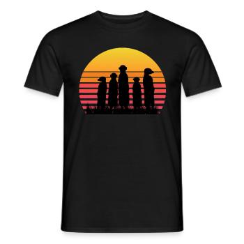 Cadeau vintage rétro de la famille Meerkat Meerkat - T-shirt homme - noir - Devant - AI Model Male 178 light (178cm)