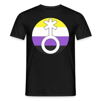 Symbol Nonbinary Non-Binary Nonbinary Gender - Men's T-Shirt - black - Front - AI Model Male 178 light (178cm)