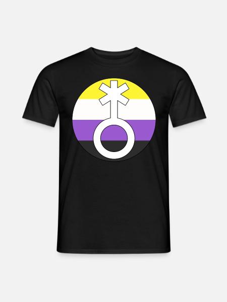Symbol Nonbinary Non-Binary Nonbinary Gender - Men's T-Shirt - black