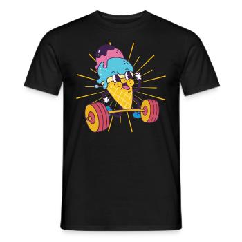 Crème Glacée Musculation Squat Crème glacée Fitness kawaii - T-shirt homme - noir - Devant - AI Model Male 178 light (178cm)