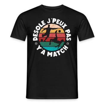Football je peux pas y'a match cadeau fan de foot - T-shirt homme - noir - Devant - AI Model Male 178 light (178cm)