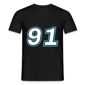 91 Number Symbol - Men's T-Shirt - black - Front - AI Model Male 178 light (178cm)