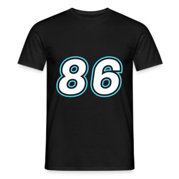 86 number symbol - Men's T-Shirt - black - Front - AI Model Male 178 light (178cm)