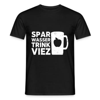 Spar Wasser trink Viez - Männer T-Shirt - Schwarz - Vorne - AI Model Male 178 light (178cm)