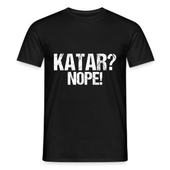 Katar nein Boykott Spruch Geschenk - Männer T-Shirt - Schwarz - Vorne - AI Model Male 178 light (178cm)
