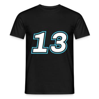 13 symbole de nombre - T-shirt homme - noir - Devant - AI Model Male 178 light (178cm)
