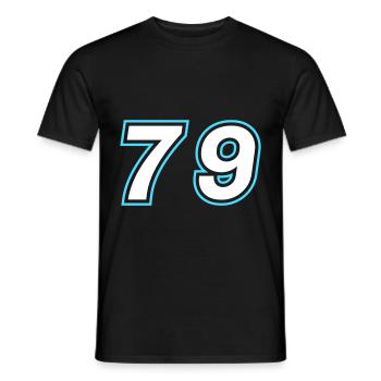 79 Zahl Symbol - Männer T-Shirt - Schwarz - Vorne - AI Model Male 178 light (178cm)