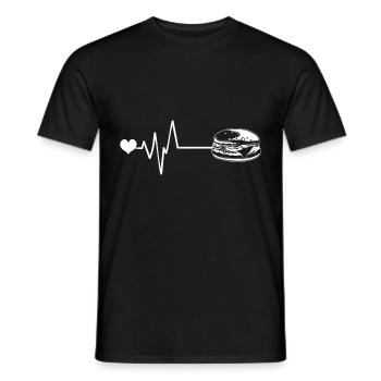 Burger Pulse Heart Love - Men's T-Shirt - black - Front - AI Model Male 178 light (178cm)