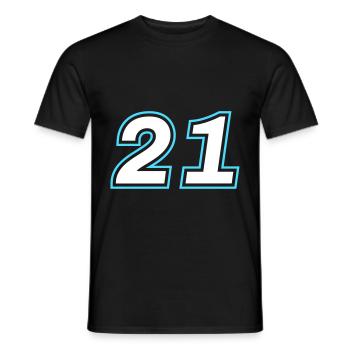 21 symbole de nombre - T-shirt homme - noir - Devant - AI Model Male 178 light (178cm)