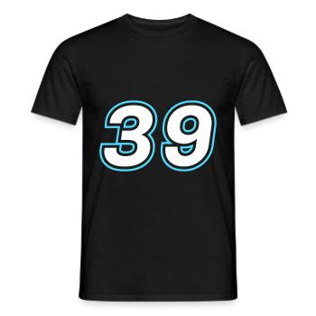 39 number symbol - Men's T-Shirt - black - Front - AI Model Male 178 light (178cm)