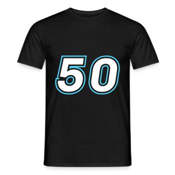 50 number symbol - Men's T-Shirt - black - Front - AI Model Male 178 light (178cm)