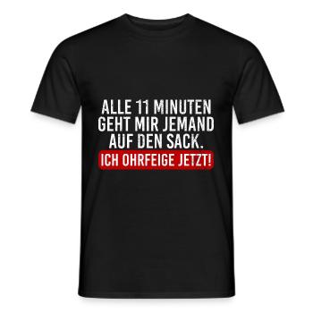 Alle 11 Minuten geht mir jemand auf den Sack - Männer T-Shirt - Schwarz - Vorne - AI Model Male 178 light (178cm)