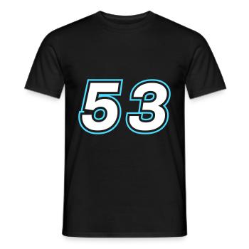53 Zahl Symbol - Männer T-Shirt - Schwarz - Vorne - AI Model Male 178 light (178cm)