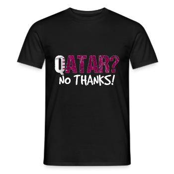 Cadeau du drapeau de boycott du Qatar - T-shirt homme - noir - Devant - AI Model Male 178 light (178cm)
