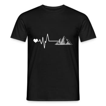 Herzschlag Berge Mountains Love - Männer T-Shirt - Schwarz - Vorne - AI Model Male 178 light (178cm)