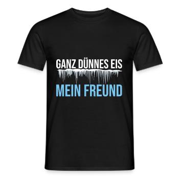 Ganz dünnes Eis mein Freund Klimawandel - Männer T-Shirt - Schwarz - Vorne - AI Model Male 178 light (178cm)