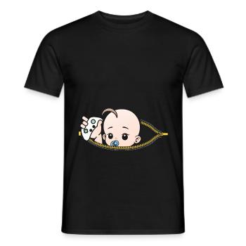 Schwangerschaft Game Controller schwanger Geschenk - Männer T-Shirt - Schwarz - Vorne - AI Model Male 178 light (178cm)