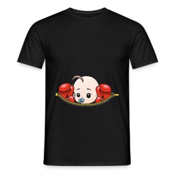 Schwangerschaft Boxer boxen schwanger Geschenk - Männer T-Shirt - Schwarz - Vorne - AI Model Male 178 light (178cm)