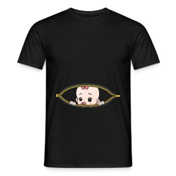 Schwangerschaft Schwanger Tochter Geschenk - Männer T-Shirt - Schwarz - Vorne - AI Model Male 178 light (178cm)
