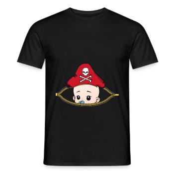 Pregnancy Pregnant pirate son gift - Men's T-Shirt - black - Front - AI Model Male 178 light (178cm)