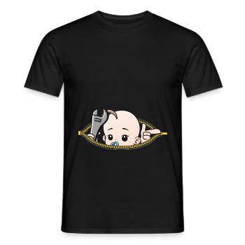 Grossesse mécanicien Mech enceinte cadeau - T-shirt homme - noir - Devant - AI Model Male 178 light (178cm)