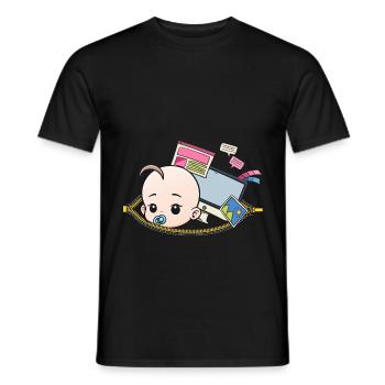 Schwangerschaft Nerd Programmierer schwanger - Männer T-Shirt - Schwarz - Vorne - AI Model Male 178 light (178cm)