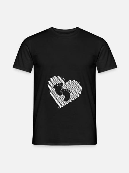 I love baby feet heart pregnancy gift - Men's T-Shirt - black
