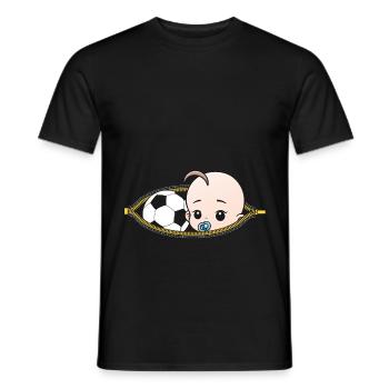 Grossesse football sport enceinte cadeau - T-shirt homme - noir - Devant - AI Model Male 178 light (178cm)