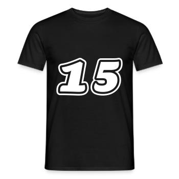 Symbole de 15 chiffres - T-shirt homme - noir - Devant - AI Model Male 178 light (178cm)