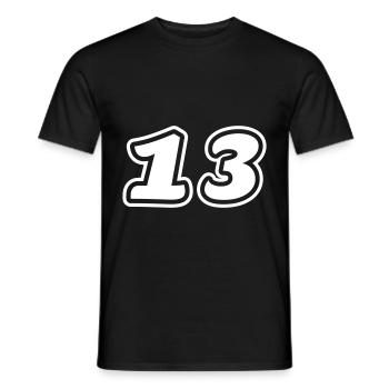 13 Zahl symbol - Männer T-Shirt - Schwarz - Vorne - AI Model Male 178 light (178cm)