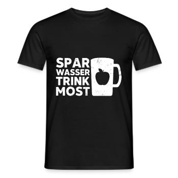 Spar Wasser trink Most lustiges Fruchtsaft - Männer T-Shirt - Schwarz - Vorne - AI Model Male 178 light (178cm)