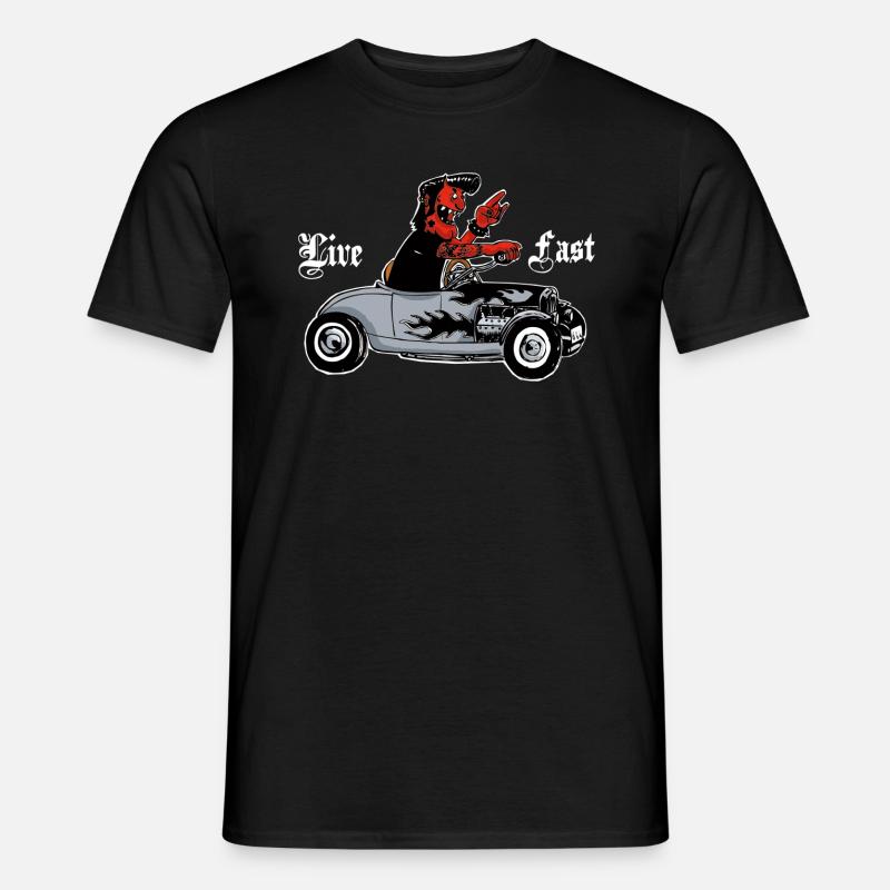 Devil's hotrod - Männer T-Shirt - Schwarz