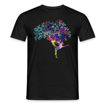 Yoga Frau Baum psychedelisch - Männer T-Shirt - Schwarz - Vorne - AI Model Male 178 light (178cm)