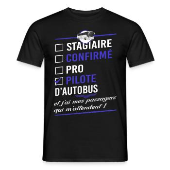 Bus driver - bus driver humor gift - Men's T-Shirt - black - Front - AI Model Male 178 light (178cm)