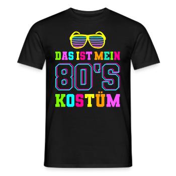 80s 80er Jahre Motto Party Kostüm - Männer T-Shirt - Schwarz - Vorne - AI Model Male 178 light (178cm)