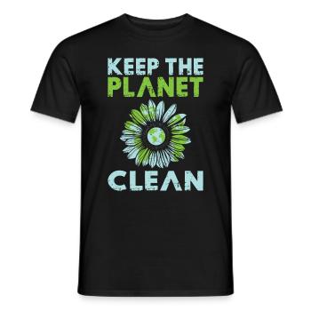 Environnement Durabilité Changement climatique Slogan Protection - T-shirt homme - noir - Devant - AI Model Male 178 light (178cm)