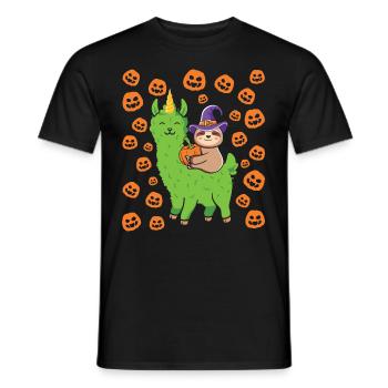 Halloween Sloth Witch - Men's T-Shirt - black - Front - AI Model Male 178 light (178cm)