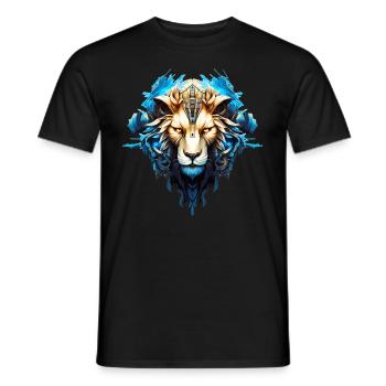 Power animal lion - Men's T-Shirt - black - Front - AI Model Male 178 light (178cm)