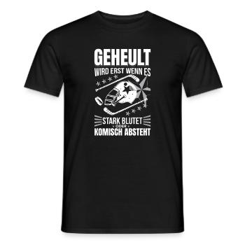 Le hockey ne se fait entendre que lorsqu'il saigne abondamment - T-shirt homme - noir - Devant - AI Model Male 178 light (178cm)