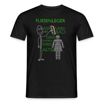 Lustiger Fliesenleger Spruch Geschenkidee - Männer T-Shirt - Schwarz - Vorne - AI Model Male 178 light (178cm)