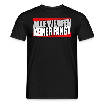 alle werfen keiner fängt- Techno Festival - Männer T-Shirt - Schwarz - Vorne - AI Model Male 178 light (178cm)