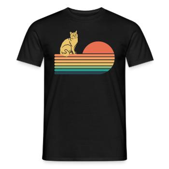 Burmilla Cat Rétro Vintage - T-shirt homme - noir - Devant - AI Model Male 178 light (178cm)