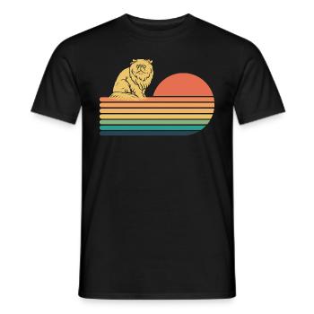 Perser Katze Retro Vintage - Männer T-Shirt - Schwarz - Vorne - AI Model Male 178 light (178cm)