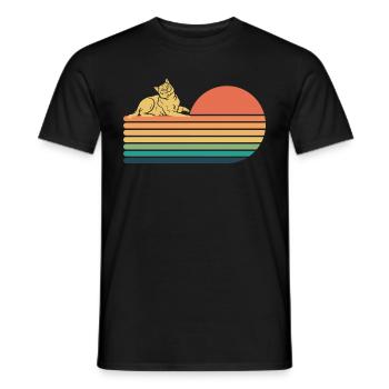 Bombay Cat Retro Vintage - T-shirt homme - noir - Devant - AI Model Male 178 light (178cm)
